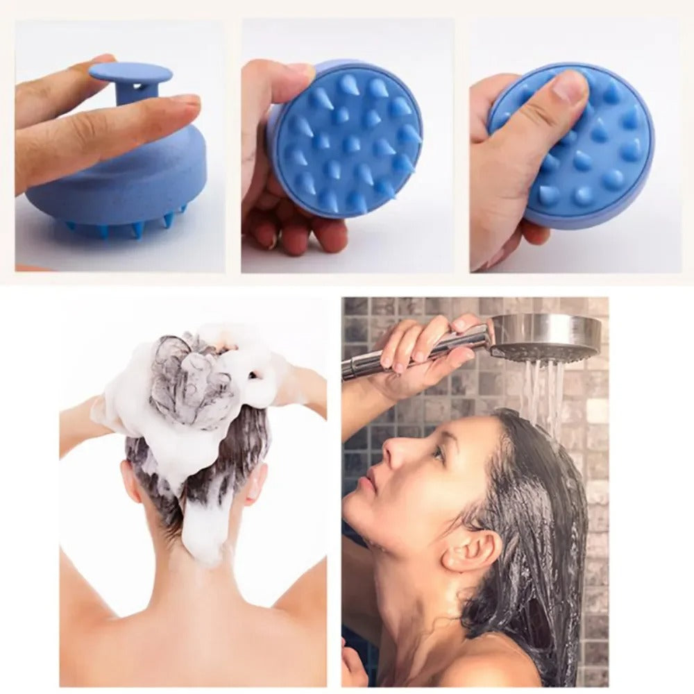 Silicone Scalp Massager & Shampoo Brush – Deep Cleaning Hair Scrubber - Poppix