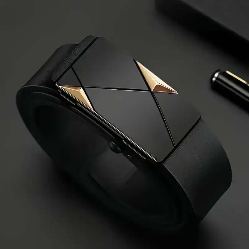 Men’s PU Leather Automatic Buckle Belt – Sleek Business & Casual Design