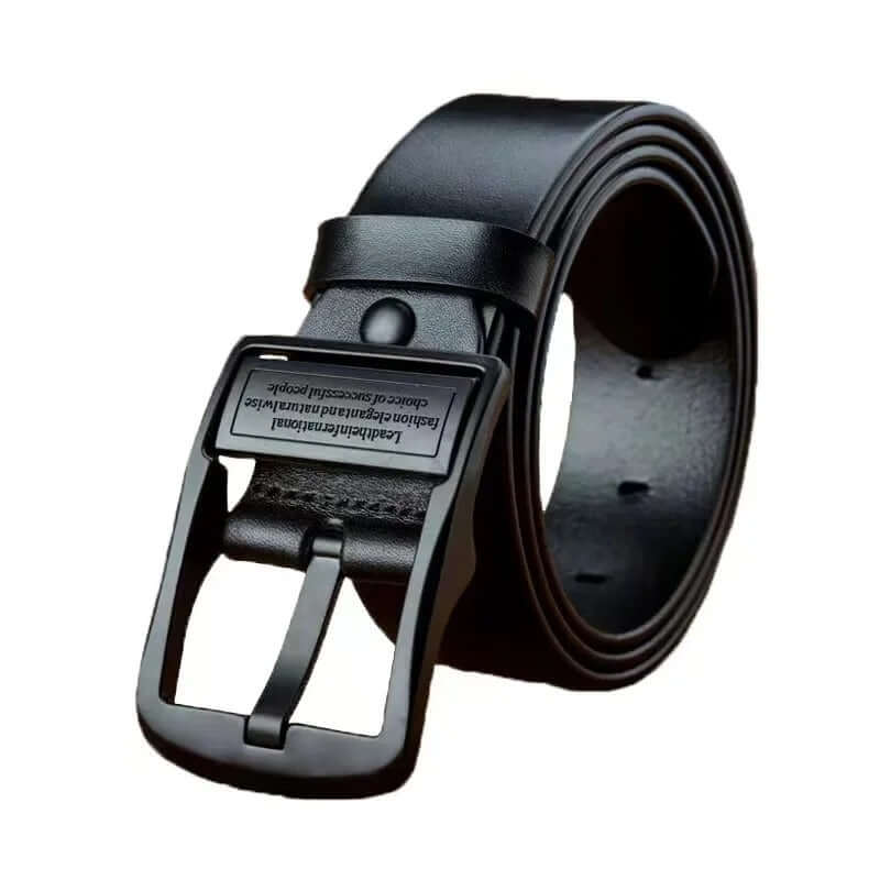Premium Genuine Cowhide Leather Belt – Luxury Alloy Pin Buckle